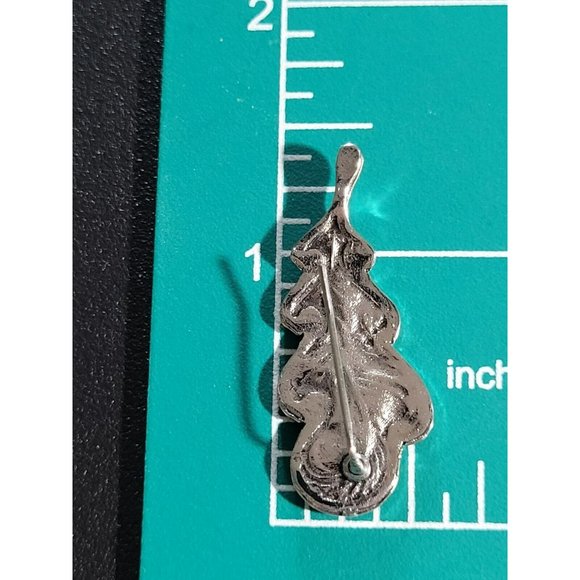 Women's Sterling Silver .925 3-D Leaf Shape Earrings 1.3" x .5" Gift AP-07a - Picture 4 of 4